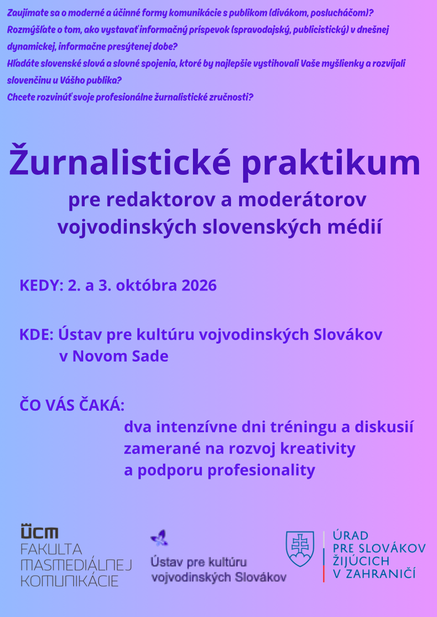 Žurnalistické praktikum pre redaktorov a novinárov vojvodinských slovenských médií